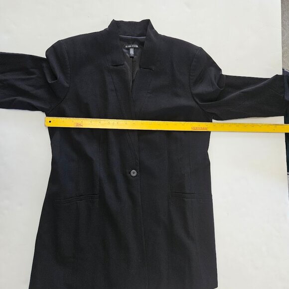 Eileen Fisher Notch Collar Long Blazer Jacket Wool Blend Black 12 - Picture 12 of 13